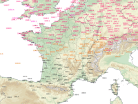 Pressions observées lundi 20 janvier 2020 à 11 h 30, heure à laquelle le record de 1049,7 hPa a été mesuré à Abbeville, dans la Somme. © Météo-France